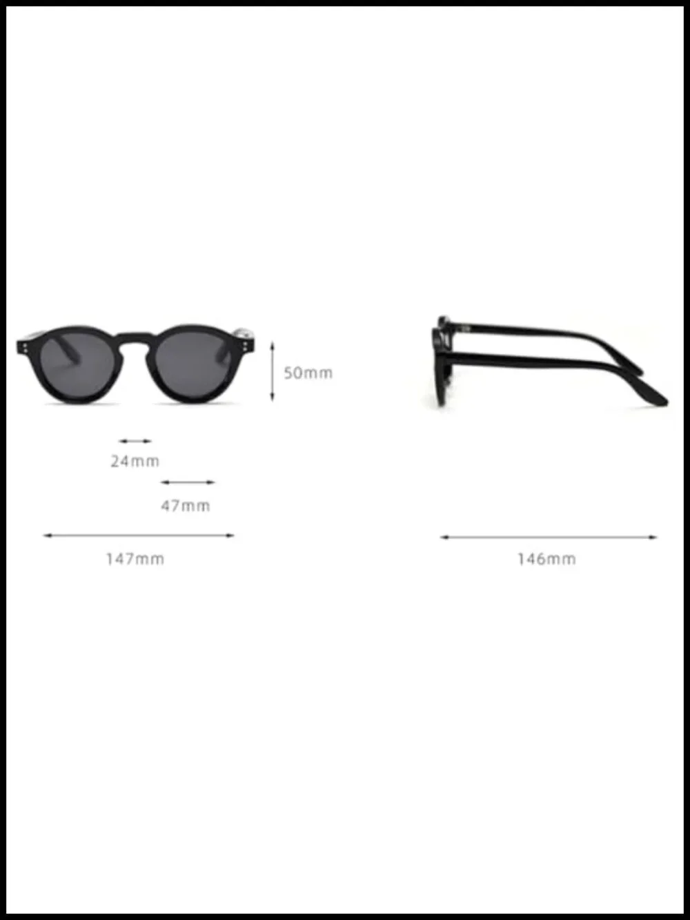 Unisex Retro TR90 Round Polarized Sunglasses UV400 Sun Shades